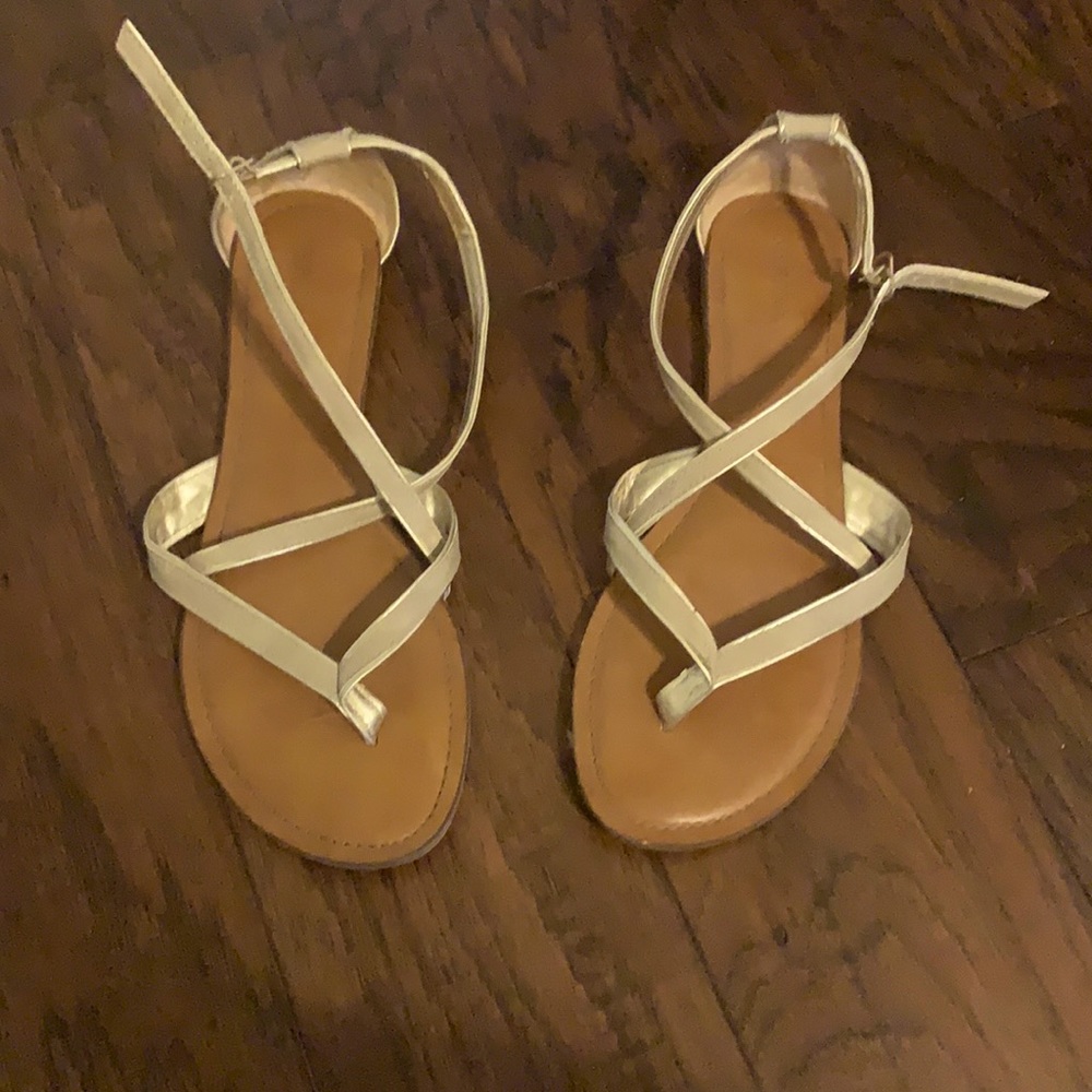 Merona Silver Strappy Sandals - 9.5
